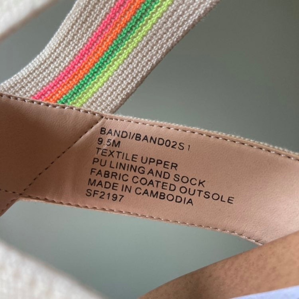 Steve Madden | Bandi Platform Ripple Sole Wedge Sandal in Bright Multicolor - Picture 7 of 9